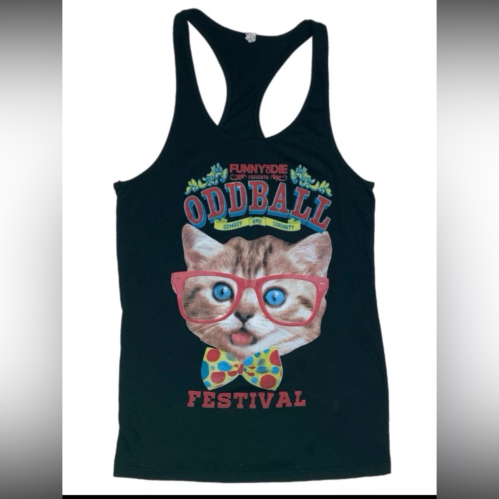 Oddball Comedy & Curiosity Festival XXL 17x30 Racerback Tunic, Bow Tie Cat! 8143